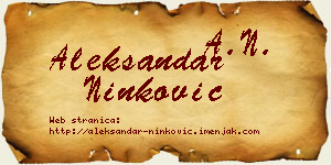 Aleksandar Ninković vizit kartica